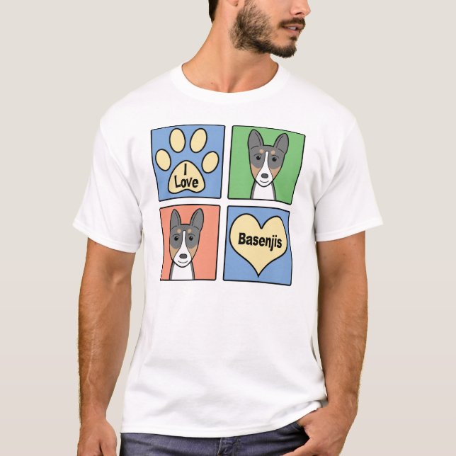 Camiseta Eu amo Basenjis (Frente)