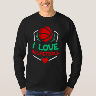 Camiseta Eu Amo Basquetebol Jogo Jogador Equipe Treinador