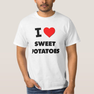 Camiseta Eu amo batatas doces (a comida)