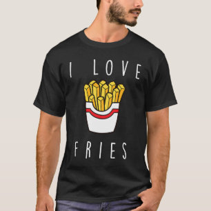 Camiseta Eu Amo Batatas Fritas Comida Rápida Batata Frita