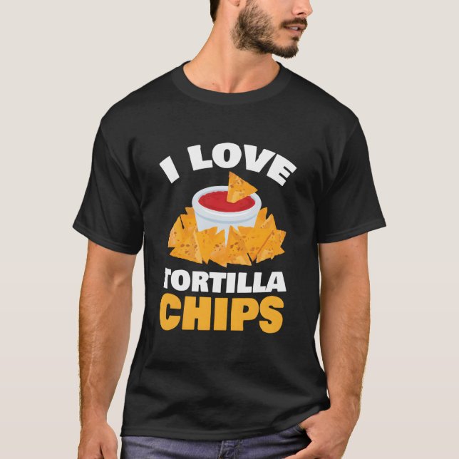 Camiseta Eu Amo Batatas Fritas Para Todos os Fãs de Comida  (Frente)