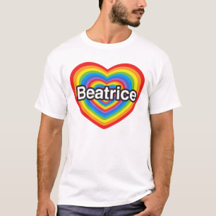 Camiseta Eu amo Beatrice. Eu te amo Beatrice. Coração