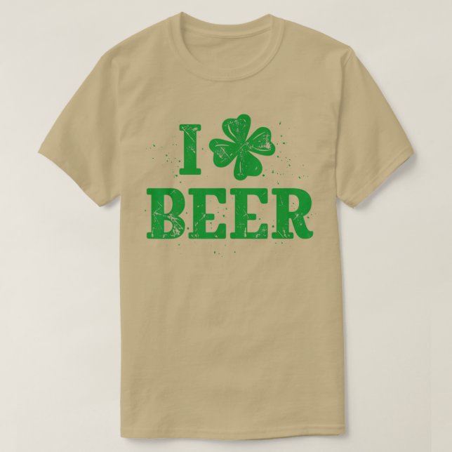Camiseta Eu Amo Beer Dia de São Patrício Irish Men Shamro (Frente do Design)