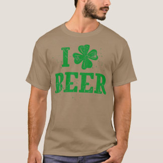 Camiseta Eu Amo Beer Dia de São Patrício Irish Men Shamro