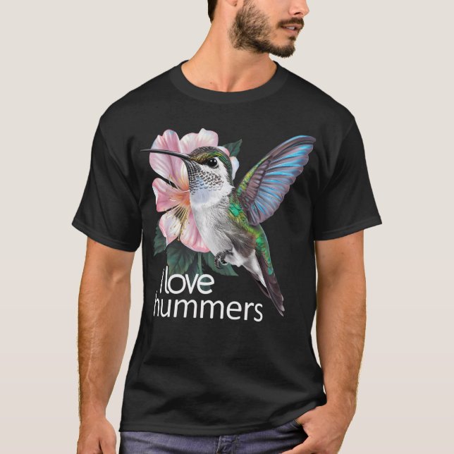 Camiseta Eu Amo Beija-flores Colibri (Frente)