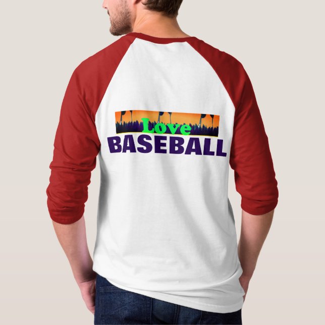 Camiseta Eu amo beisebol com compaixão Último Fun  (Verso)