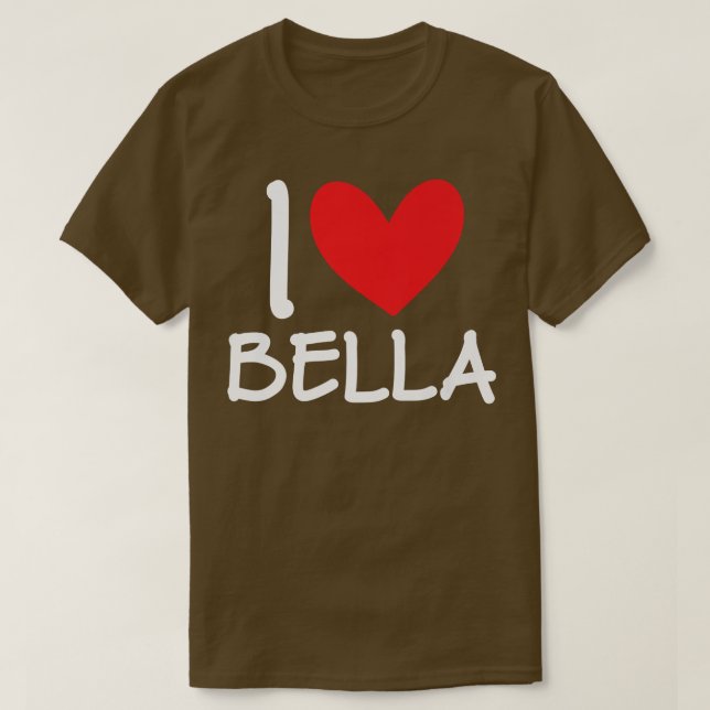 Camiseta Eu Amo Bella Name Personalizado Mulher Bff Frie (Frente do Design)