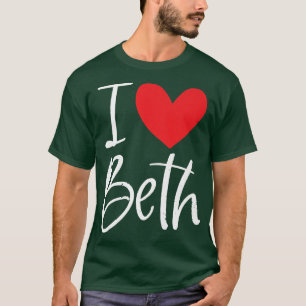 Camiseta Eu Amo Beth Name Personated Girl Woman Bff Frien