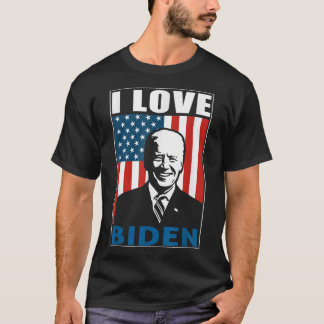 Camiseta Eu Amo Biden Flag Pro Presidente Joe Biden America
