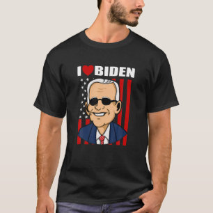 Camiseta Eu amo Biden Heart Pro Presidente Joe Biden Améric