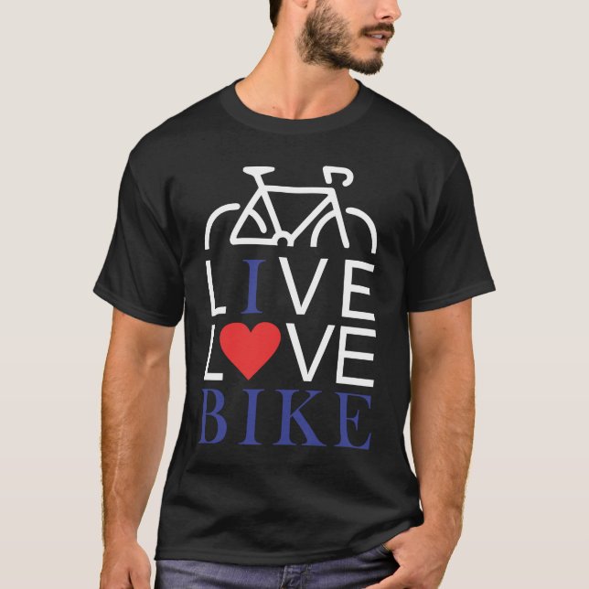 Camiseta Eu Amo Bike Live Love Bike (Frente)