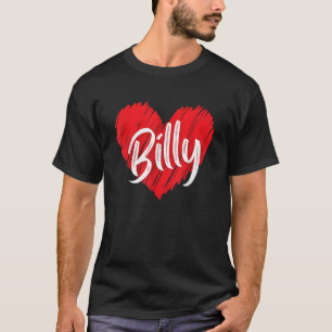 Camiseta Eu Amo Billy Heart Nome Personalizado Billy Vintag