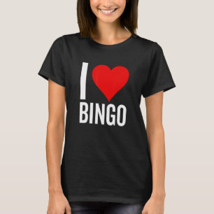 Camiseta Eu Amo Bingo Cardíaco Jogo Bingo Avó Mãe