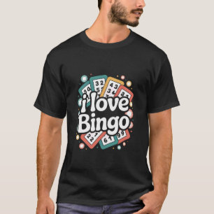 Camiseta Eu Amo Bingo Diversão Números Entusiasta