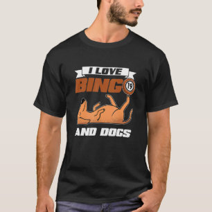 Camiseta Eu Amo Bingo E Cachorros Casino Jogo Loteria Bing