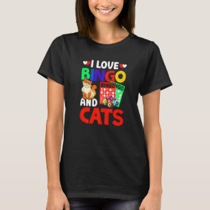 Camiseta Eu Amo Bingo E Gatos Árbitro de Bingo Humor Loteri