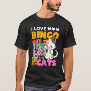 Camiseta Eu Amo Bingo E Gatos Jogadora Apostante Kitty