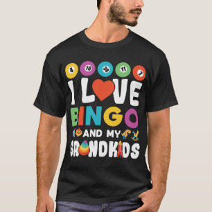 Camiseta Eu Amo Bingo E Meus Netos Engraçados