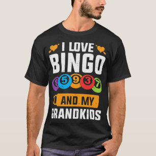 Camiseta Eu Amo Bingo E Meus Netos Engraçados Bingo Pullove