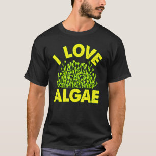 Camiseta Eu Amo Biologia de Algas Diatomácea Verde Organism
