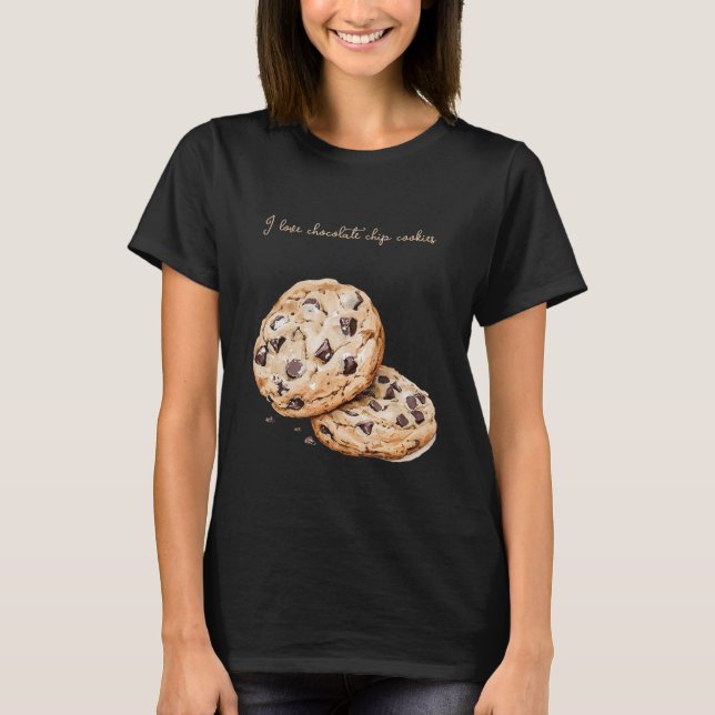 Camiseta Eu amo biscoitos de chocolate chip   (Frente)