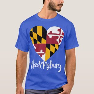 Camiseta Eu Amo Bladensburg Maryland MD Bandeira Coração Pr