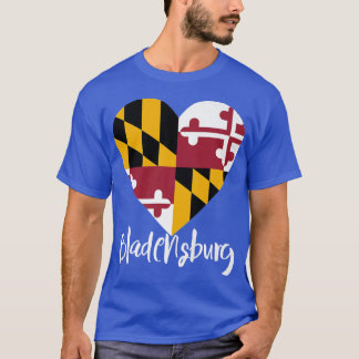 Camiseta Eu Amo Bladensburg Maryland MD Bandeira Coração Pr