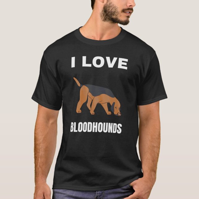 Camiseta Eu amo Bloodhounds (Frente)