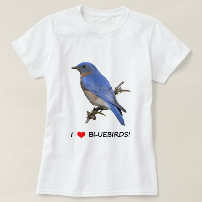 Camiseta Eu amo Bluebirds (do coração) (Frente do Design)