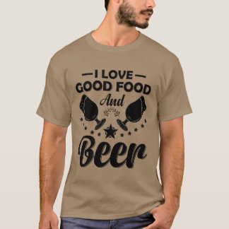 Camiseta Eu Amo Boa Comida E Cerveja Chef Cozinhando Comida