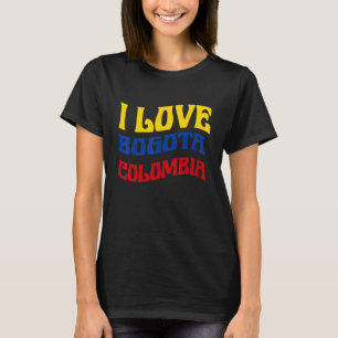 Camiseta Eu Amo Bogota Colômbia Bandeira Mapa Orgulho Colom