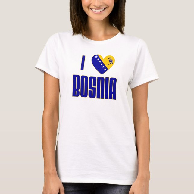 Camiseta Eu amo Bósnia (Frente)