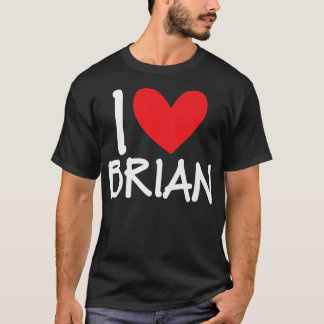 Camiseta Eu Amo Brian Name Personalizado Men Cara Amigo BFF
