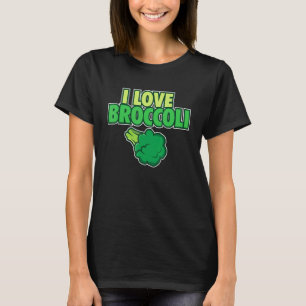 Camiseta Eu Amo Broccoli Orgânico Comendo Saudavelmente