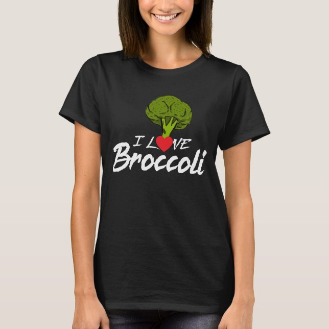 Camiseta Eu amo brócolos, comedor da planta, herbívoro, (Frente)