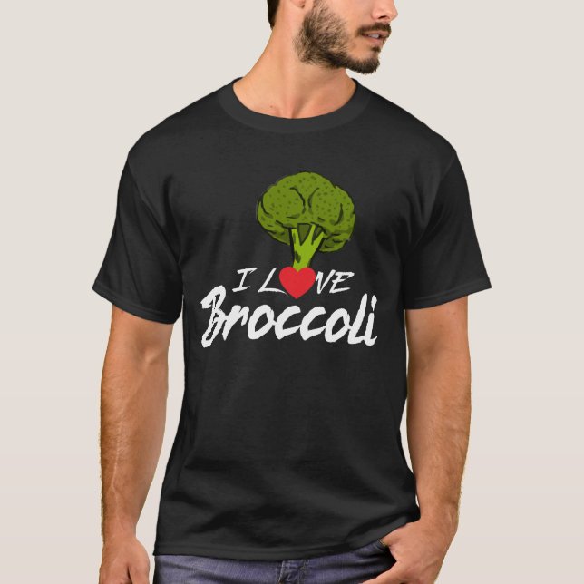 Camiseta Eu amo brócolos, comedor da planta, herbívoro, (Frente)