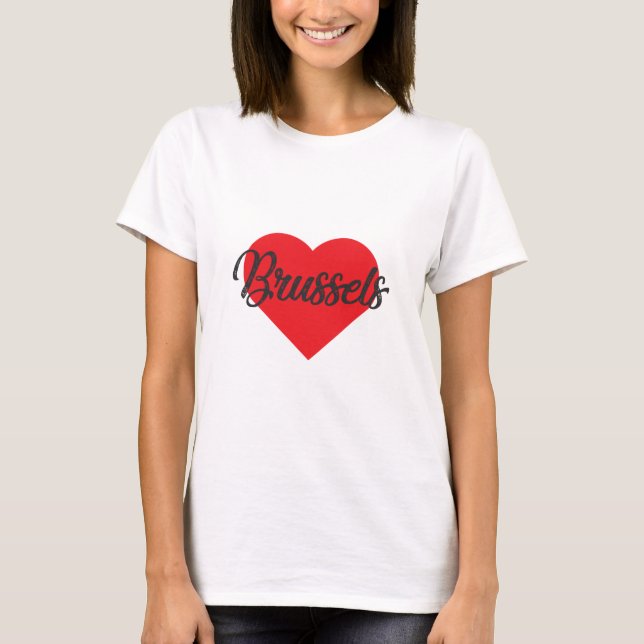 Camiseta Eu Amo Bruxelas - Bélgica (Frente)