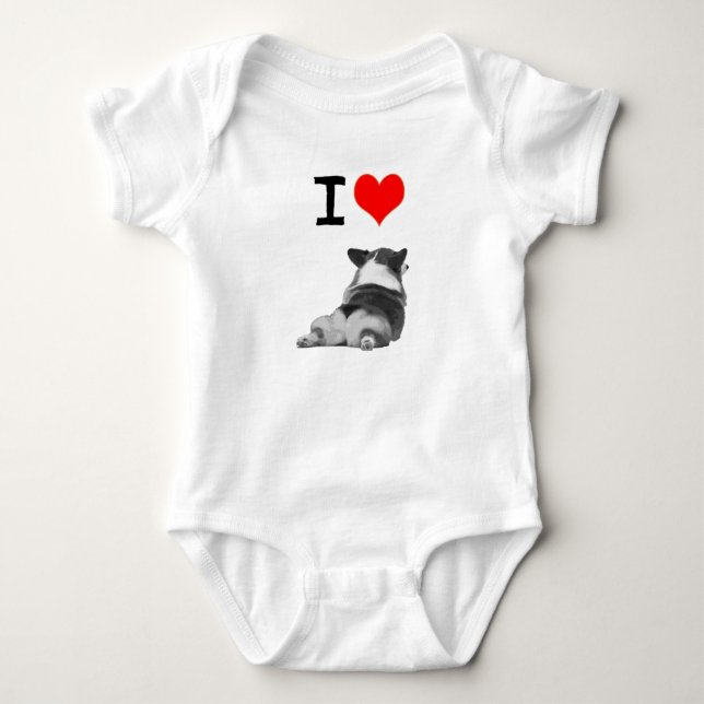 Camiseta Eu amo bumbuns do Corgi (Frente)