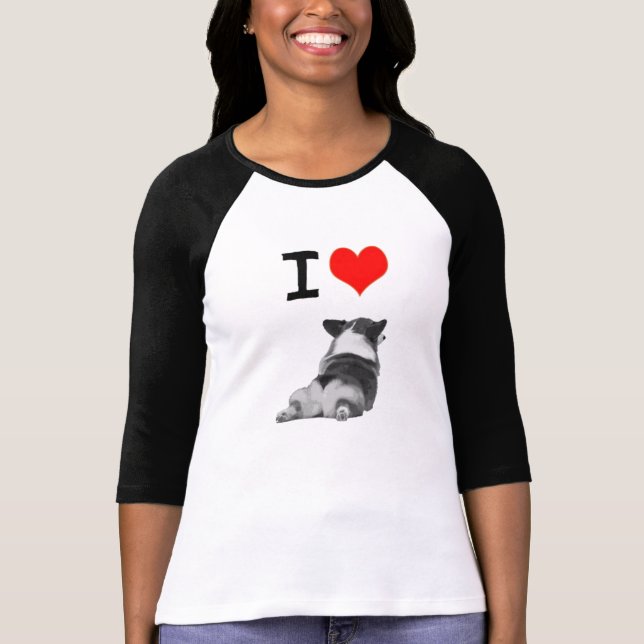 Camiseta Eu amo bumbuns do Corgi (Frente)