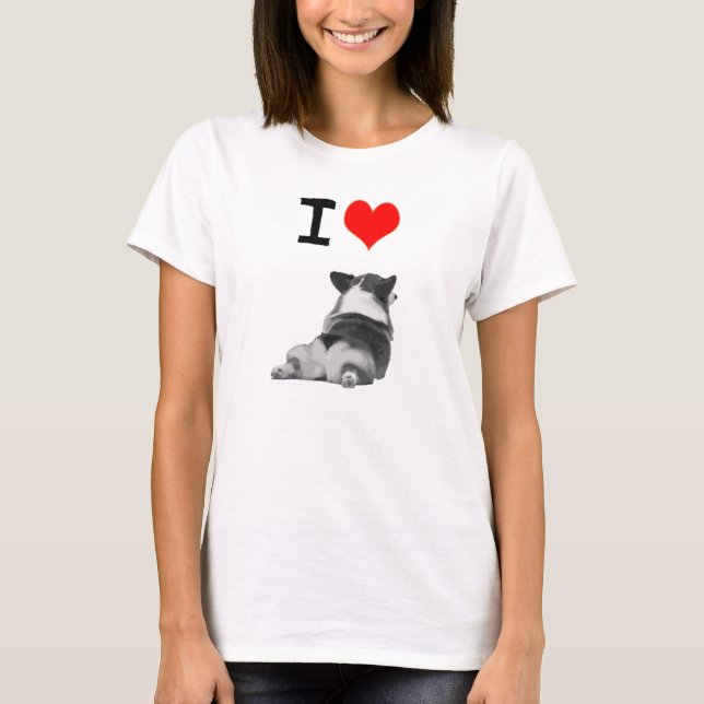 Camiseta Eu amo bumbuns do Corgi (Frente)