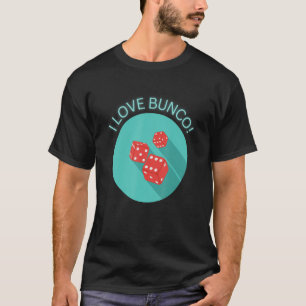 Camiseta Eu Amo Bunco Retro Jogo de Dados Bunco