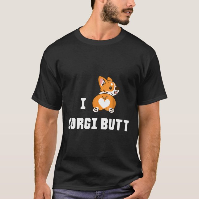 Camiseta Eu Amo Bunda de Corgi (Frente)