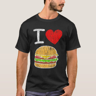 Camiseta Eu Amo Burgers Engraçados Hamburger Cheeseburger G