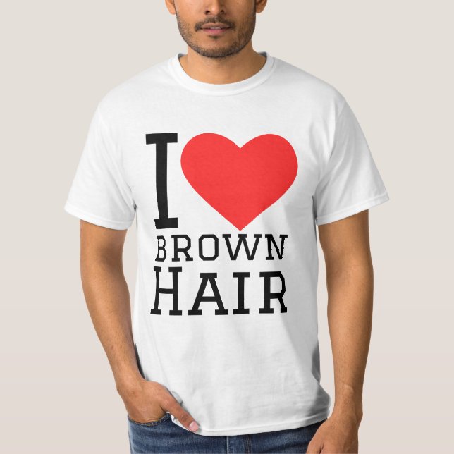 Camiseta Eu amo cabelo castanho (Frente)