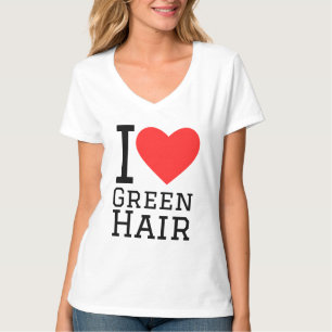 Camiseta Eu amo cabelo verde