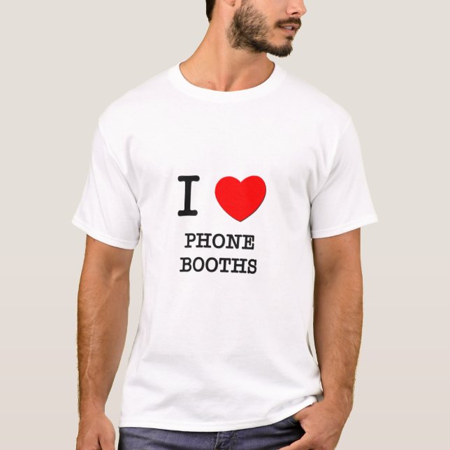 Camiseta Eu amo cabines de telefone (Frente)