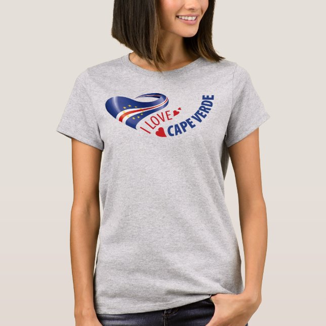 Camiseta Eu amo Cabo Verde (Frente)