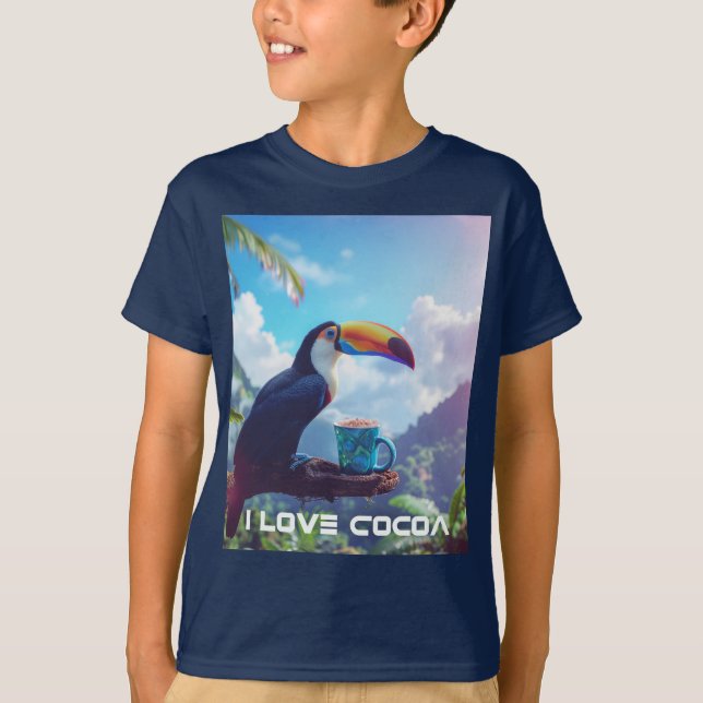 CAMISETA EU AMO CACAU - TOUCAN (Frente)