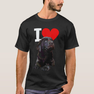 Camiseta Eu Amo Cachorro Labrador Retriever Chocolate Marro