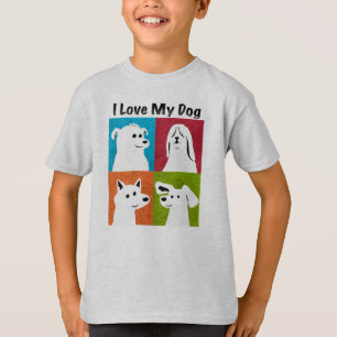 Camiseta Eu amo cachorros fofos